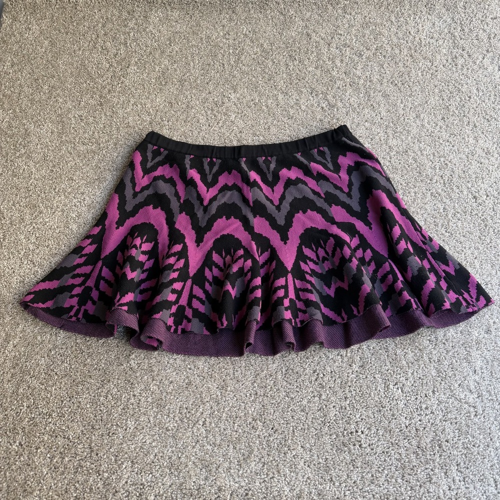 Torrid Skirt Womens 1 Purple Black Geometric Knit Skater Short Fall Casual Party
